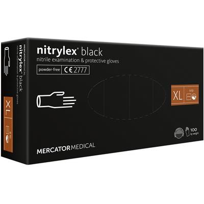 Mercator púderm. nitril kesztyű, fekete, XL